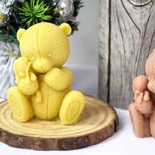 Cartoon Teddy Bear Plush Doll Candle Silicone Mold DIY Animal Bear Handmade Soap Resin Gypsum Home Decor Mold, Holiday Gift - White - View 5