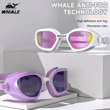 1 cặp kính bơi người lớn thiết kế hình cá voi, chống nước, chống sương mù, trong suốt, kính bơi silicon có thể điều chỉnh, unisex, phụ kiện cần thiết cho bãi biển, phụ kiện hồ bơi. - Nhiều màu - Xem 4