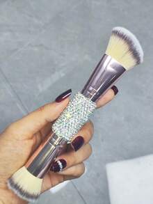 1支多功能化妆刷，奢华闪亮水钻腮红粉刷，便携旅行化妆刷，优雅礼品 - 彩色 - 查看 9