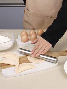 1pc 430 Stainless Steel Hollow Rolling Pin, Available In 20/25/30cm, Dumpling Wrapper / Pizza Dough / Pasta / Baking, Non-Stick, Easy To Clean, Anti-Slip, Durable, Baking Tool, Kitchen Essential, Multifunctional Kitchen Gadget, Baking Ritual Goods - View 6