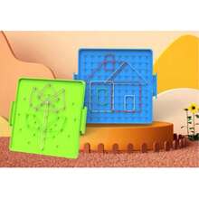 1st & 2nd Grade Plastic Pegboard, Elementary Math Geometry Shape Recognition, Double-Sided Learning Board, Multifunctional Educational Tool, Double-Sided Pegboard With Clock Face On One Side To Learn Time And Angles, Hands-On Peg Arrangement On The Other Side - Multiple - View 5