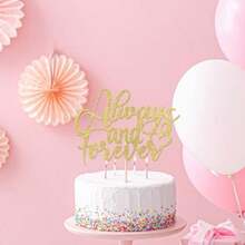Always And Forever Cake Topper Confession Of Love Gold Bridal Shower Anniversary Wedding Party Vow Renewal Bride Groom Cake Topper Marriage Party Supplies Gold 1 - 黃金1 - 查看 5