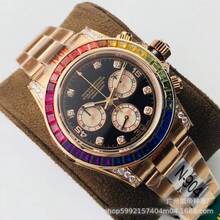 Rainbow  Starry Sky Diamond Functional Chronograph Automatic Mechanical Series  Cross-Border Foreign Trade Men's Watch - 1 - Xem 4