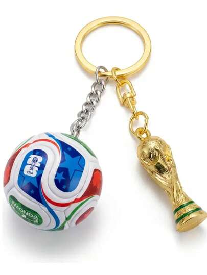 Llavero Balón Fútbol y Trofeo del Mundial 2026 Edición Especial