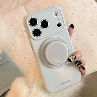 GUCADI Ốp lưng nam châm màu hồng lựu + đế nam châm màu be, đế nam châm màu hồng, tương thích với iPhone 17 Pro Max, 15, 13, 11, 16, thiết kế tối giản màu trơn, ốp mềm, nữ tính, hình học, tươi mới, độc đáo, tối giản, thanh lịch, phong cách