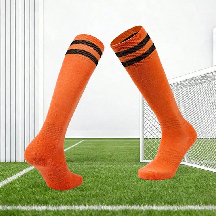 1 Pair Of Breathable Football Socks For Sports, Providing Ventilation, Anti-Odor And Sweat Absorption. Suitable For Boys, Girls, Teenagers, For Beginner Running, Training, Rugby, And Hockey. - White - View 14
