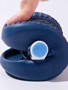 1双儿童透气凉鞋，可爱鲨鱼图案夏季沙滩休闲拖鞋，适合幼儿男童 - 藍色 - 查看 4