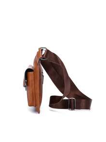 新款复古男士胸包，单肩包，大容量腰包，高端运动斜挎包 - 多色 - 查看 4