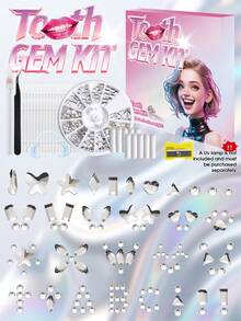 210pcs Tooth Gem Kit, 12grids DIY Crystals Jewelry Kit Teeth Gems Set, Bling Professional Fashionable Tooth Gems Starter Set - Multicolor - View 12