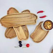 1 件木制托盘、上菜托盘、多用途托盘、小吃托盘、食物托盘、茶托盘、家用托盘、甜点托盘、餐厅托盘、厨房托盘、早餐/晚餐托盘、水果托盘、晚餐托盘 - 棕色 - 查看 6