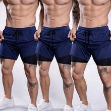 Kit Of 3 Men's Compression Fitness Shorts, Dry Fit, For Gym, Training, Running, CrossFit, Soccer - 3名海軍陸戰隊員 - 查看 1