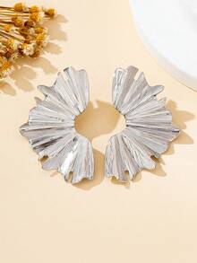 1对女士时尚耳环，优雅铅笔屑造型耳环，适合日常和上学佩戴 - 銀色 - 查看 4