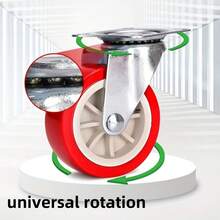 4pcs Heavy Duty Quiet Locking Casters With Brake, Suitable For Office Cabinets, Computer Desks, Storage Boxes And Workstations, Metal Glossy Surface, Non-Slip Wheels With Safety Locking Mechanism - A - View 3