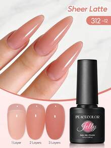 PEACECOLOR裸色果冻凝胶指甲油，半透明裸妆凝胶指甲油，百搭日常凝胶指甲油，适合初学者、DIY、LED/UV凝胶，美甲沙龙及礼品 - 彩色 - 查看 13