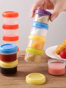 4pcs/6pcs 35ml Salad Dressing Containers With Screw Lids, Plastic Sauce Condiment Containers With Covers For Lunch Box School Supplies,Back To School,Picnic,Party - View 13