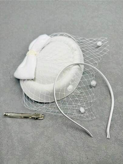 1件赛马派对配饰，新娘头饰发夹，优雅多色帽子发夹