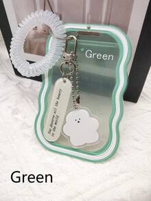 1pc Transparent Matte Style Soft Silicone Card Holder,Suitable For Student ID,Bus Card,Campus Card,HP Photo Paper,With Spring Keychain Hanging Pendant - Color - View 16