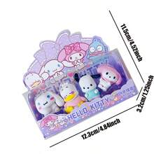 Set de 4 borradores 3D estéreo de la serie Sanrio, adecuados para estudiantes de vuelta al colegio, unisex. Estos borradores apilables de alto valor no dejan marcas y se limpian fácilmente. Adecuados como premios y regalos para fiestas (estilos aleatorios) - Multicolor - Ver 8