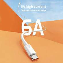 1-3 piezas Cable de carga rápida y transferencia de datos Tipo C 6A, 120W USB a Tipo C, compatible con Xiaomi 15 14 13 12 11 6A 67W, Note 10 9 8 7 Pro, K70, Poco X6 - Blanco - Ver 2