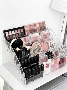 1pc 5-Tier Large Capacity Storage Rack, Cosmetic Organizer Shelf - Clear - View 2