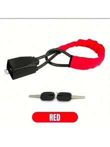 1pc Universal Car Steering Wheel Lock - Seatbelt Buckle Anti-Theft Lock, Comes With 3 Keys, Heavy Duty Safety Tool For Truck/SUV/Van/RV Drivers - Multicolor - View 4