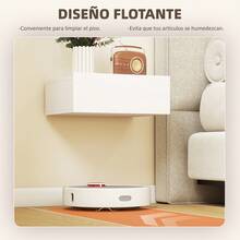 HOMCOM Set de 2 Mesillas de Noche de Pared, Mesitas de Noche Flotantes con 1 Cajón, Mesas Auxiliares para Dormitorio, Habitación Hogar, Diseño Sencillo, 40x30x15 cm - Blanco - Ver 5