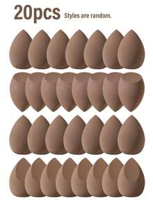50 piezas-2 piezas/Set Esponja de Maquillaje, Esponja de Maquillaje Multicolor para Líquidos, Cremas y Polvos, Libre de Látex de Uso Dual para Base de Maquillaje y Corrector para Todos los Tipos de Piel - Café integral - Ver 11