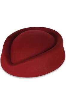 1pc Flight Attendant Hat Band, Felt Round Cap Vintage Beret Hat, Cabin Crew Costume Accessory, Gift For Women - Multicolor - View 7