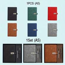1set, Personalized Leather Notebook Set - Notebook And Gel Pen Set - Ideal Gift For New Jobs Or Teachers - Perfect Office Supplies And Stationery Gift - Comes In Travel-Size Notebook - Notebook Can Be Purchased Separately Or As A Gift Set - Thoughtful And Stylish Gift For Any Occasion - Great For Note-Taking, Journaling, And Creative Writing! Desert Autumn Cozy Style, Office Decor, Holiday Calendar - Multicolor - View 7