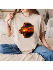 1pc/2pcs/3pcs Lion Sunset Heat Transfer Vinyl Stickers, Easy To Iron, Washable And Durable, Suitable For DIY T-Shirts, Jeans, Backpacks And Pillows - L - View 6