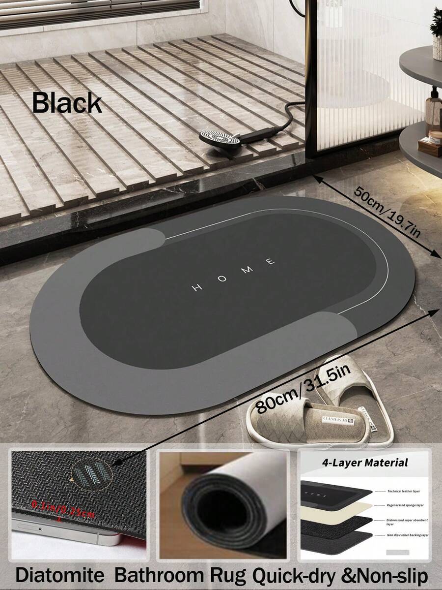 1/2pcs Soft Anti-Slip Bathroom Mat, Made Of Diatomite With Quick Drying Absorbency, Suitable For Bathroom, Halloween Decor, Room Decor, Autumn Carpet