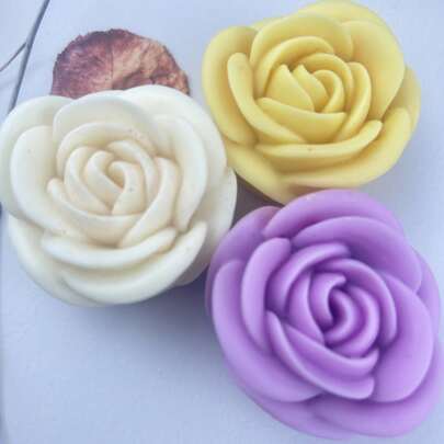 1个大号玫瑰花硅胶蜡烛模具，DIY玫瑰花香氛蜡烛，石膏扩香石家居装饰硅胶模具