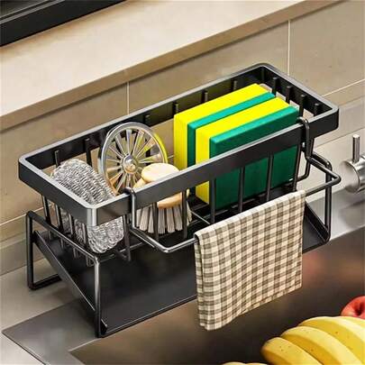 Multifunctional Sink Drain Rack, Dishwasher Sponge Holder Rack, Kitchen Utensil Drainer Rack, Spherical Metal Sink Dishwasher Storage Rack, Upgraded Carbon Steel Material. Kitchen Organizer Rack, Sink Towel And Mat Made Of Carbon Steel, Spherical Metal Sink Rack.