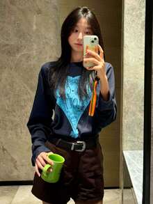 Women Tops - Navy Blue - View 2