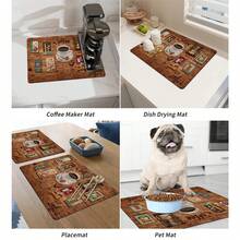 1pc Coffee Bar Mat, Kitchen Utensil Drying Mat, With "Coffee Bar" Design, Suitable For Countertop And Dining Table, Countertop Protection, Coffee Mat - Multicolor - View 8