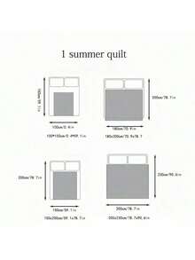 1pc Skin-Friendly Minimalist Plaid + Floral Quilted Wide-Edge Summer Quilt, Soft & Fine, Moisture-Wicking & Breathable, Minimalist & Elegant, Fashion Air Conditioning Quilt, Lightweight & Breathable Summer Quilt - Devotion - View 3