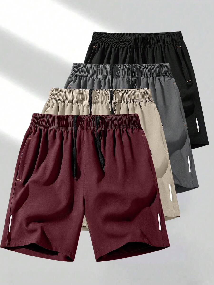 1pc Men's Lightweight Quick-Dry Elastic Sports Shorts For Fitness, Running, Workout, Spring/Summer
