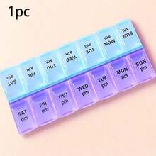 1pc Essential Travel Pill Box! Dual-Layer Design With Cover And Compartments, Made Of PP Plastic Material, Suitable For Keeping In Car Or Traveling Abroad, Super Convenient For Organizing Medications - Multicolor - View 6