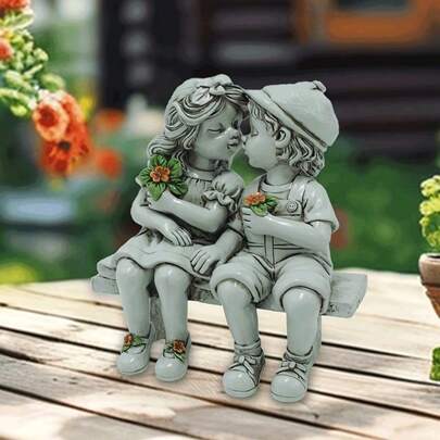 1pc Couple Interaction Decor, Retro Whimsical Style, Home Decor For Living Room/Bedroom/Entryway, Romantic Craft Gift For Anniversary