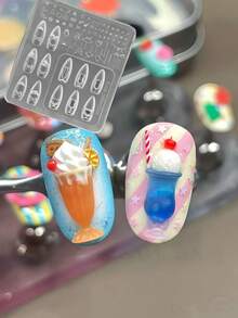 Cute Cartoon Nail Art Molds, Cake, Bread, Dessert, Cup Nail Art Molds, Food Toy Series - Clear - View 11