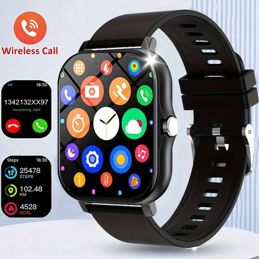 Smart Watch, Wireless Calling /Dial, Multi -Sport Mode, Calling Reminder And Rejection,Information Reminder,SMS Reminder,For IPhone/Andriod - 彩色 - 查看 1