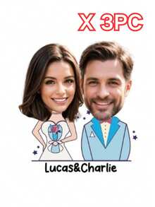 1/3/5pcs Custom Creative Wedding Keychain With Personalized Acrylic Photo Portrait - Customize Couple Photos And Text, Personalized Photo Keychains, Wedding, Anniversary, Valentine's Day Gifts - Multicolor - View 17