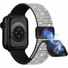 Nylon Soft Magnetic Shiny Strap Compatible With Apple Watch Series 11 10 SE 9 8 7 6 5 4 3, 42mm 41mm 40mm 38mm, Suitable For Apple Watch Sport Band - 41mm-40mm-38mm-(42mm Series11 10) - View 1
