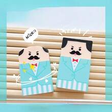 1个光头造型橡皮擦，这套造型独特的卡通趣味橡皮擦能为您的文具收藏增添乐趣。这些可爱的橡皮擦不仅是实用的书写工具，还能轻松开启话题。款式随机，非常适合开学季。文具，完美的学生奖励和百宝箱填充奖品，趣味橡皮擦，教室，可爱文具 - 駝色 - 查看 3