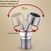 304 Stainless Steel Shower Arm Extender, Adjustable Shower Head Extension Adapter (2-4 Inch), Universal Angle Stop Elbow For Mixer Valve, Anti-Leak Durable Bathroom Repair Parts - A - View 5