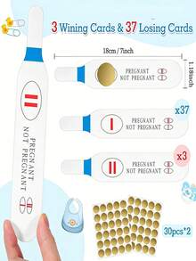 40张蓝色刮刮式验孕套装，适合男宝宝的迎婴派对游戏 - 彩色 - 查看 11