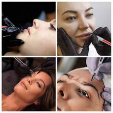 3pcs Set Eyebrow Tattoo Pen With Refill Ink, Skin Marker Pen With Ruler, Permanent Makeup Tools - Multicolor - View 7