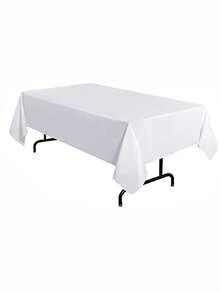 1pc White Rectangular Tablecloth, 150 X 259.08 Cm, Thickened Polyester Fabric Tablecloth, Suitable For Party, Banquet, Dining, Birthday, Wedding - Multicolor - View 57