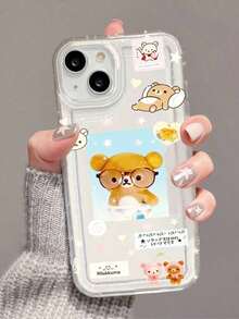 [Local Dilivery]2pc Cute Rilakkuma Cartoon Phone Suitable 17, 16e, 16, 15, 14, 13, 12, 11 Pro, XR XS X & 8 Plus - Shockproof Soft TPU Back Cover, Phone Cover Cute, Cute Phone Accessories, Rectangle Phone, Animal Phone, Charging, Playful Accessory, Kawaii Design, Lightweight Cover, Durable Material, Kawaii Lovers, Anime Fans - 1pc - 查看 1