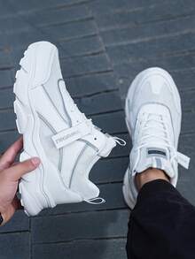 Men's Fashion Sneakers New Arrivals Comfortable Chunky Soled Athletic Shoes For Daily Wear And Travel Perfect Gift For Him Best Choice - trắng - Xem 5